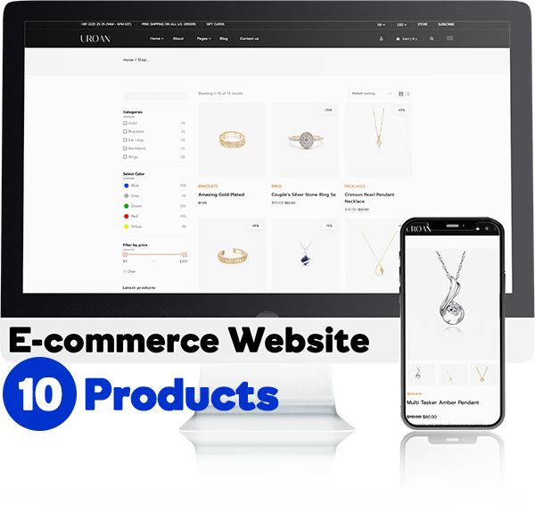 E-Commerce Website Package with 10 Products | Chandler Web Design